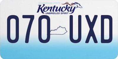 KY license plate 070UXD