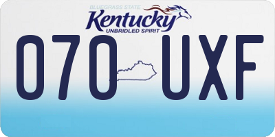 KY license plate 070UXF