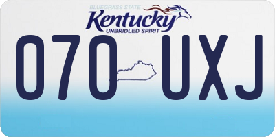 KY license plate 070UXJ