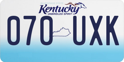 KY license plate 070UXK