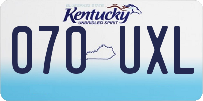 KY license plate 070UXL