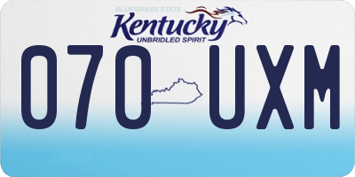 KY license plate 070UXM