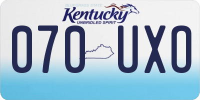 KY license plate 070UXO