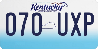 KY license plate 070UXP