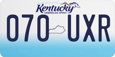 KY license plate 070UXR