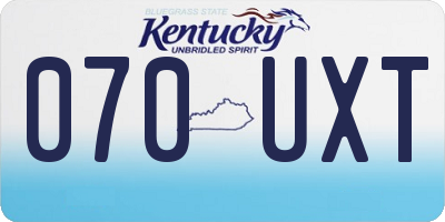KY license plate 070UXT