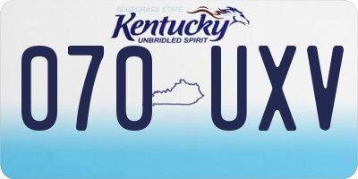 KY license plate 070UXV