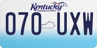 KY license plate 070UXW