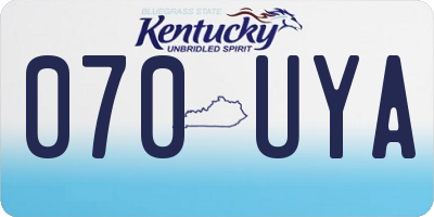 KY license plate 070UYA
