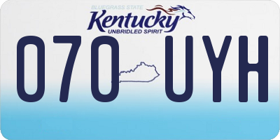 KY license plate 070UYH
