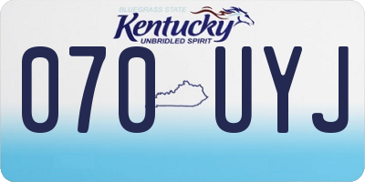 KY license plate 070UYJ