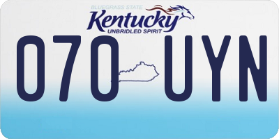KY license plate 070UYN