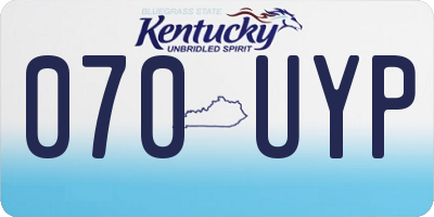 KY license plate 070UYP