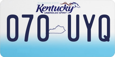 KY license plate 070UYQ