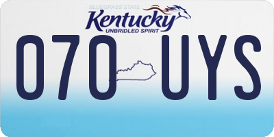 KY license plate 070UYS