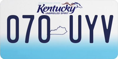 KY license plate 070UYV