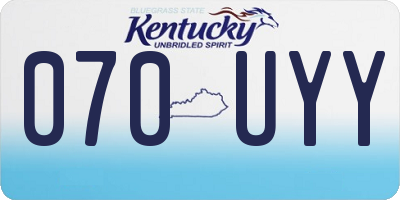 KY license plate 070UYY