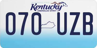 KY license plate 070UZB