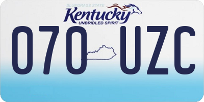 KY license plate 070UZC