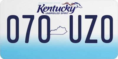 KY license plate 070UZO