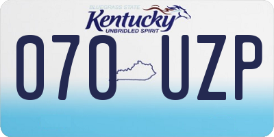KY license plate 070UZP