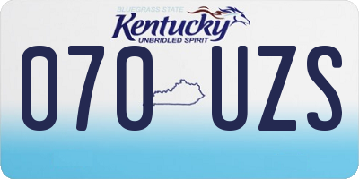 KY license plate 070UZS