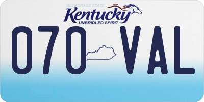 KY license plate 070VAL