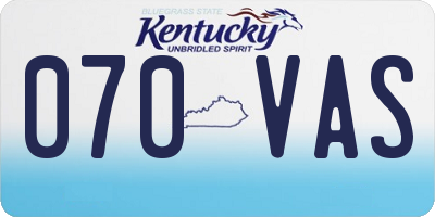 KY license plate 070VAS
