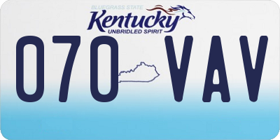 KY license plate 070VAV