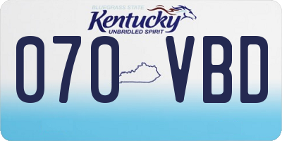 KY license plate 070VBD