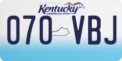 KY license plate 070VBJ