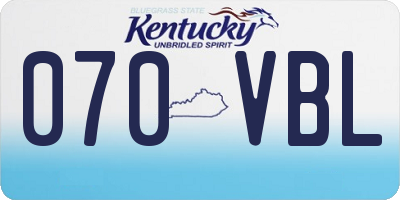 KY license plate 070VBL