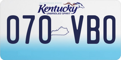 KY license plate 070VBO