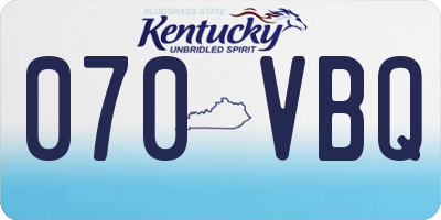 KY license plate 070VBQ