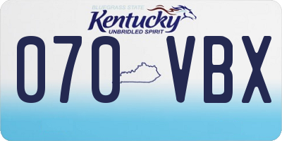 KY license plate 070VBX