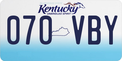 KY license plate 070VBY