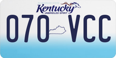 KY license plate 070VCC