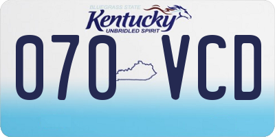 KY license plate 070VCD