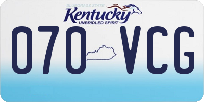 KY license plate 070VCG