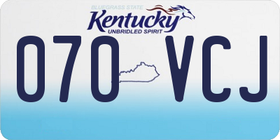 KY license plate 070VCJ