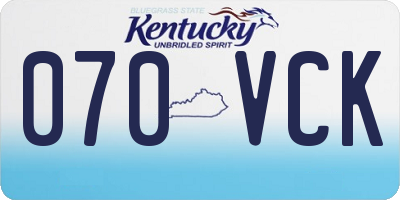 KY license plate 070VCK