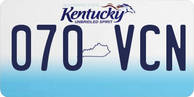 KY license plate 070VCN