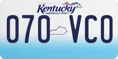 KY license plate 070VCO