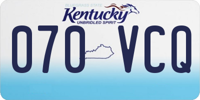 KY license plate 070VCQ