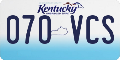 KY license plate 070VCS