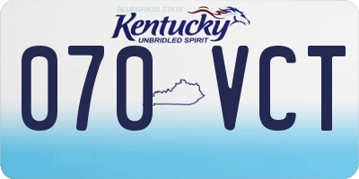 KY license plate 070VCT