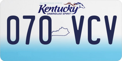 KY license plate 070VCV