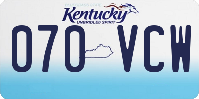 KY license plate 070VCW