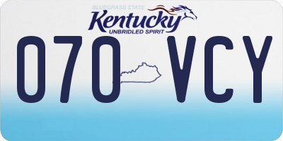 KY license plate 070VCY