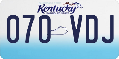 KY license plate 070VDJ